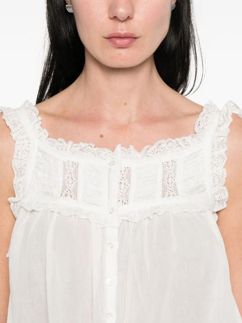 DÔEN Fidella square-neck sleeveless top - White