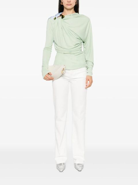 Victoria Beckham draped long-sleeve top - Green - zdjęcie produktu nr 2