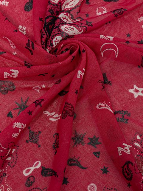 ZADIG&VOLTAIRE chusta bawełniana damska kolor czerwony wzorzysta OWSC01499 - zdjęcie produktu nr 2