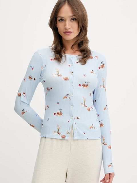 Abercrombie & Fitch longsleeve piżamowy damska kolor niebieski KI146-5108-111 - zdjęcie produktu nr 1