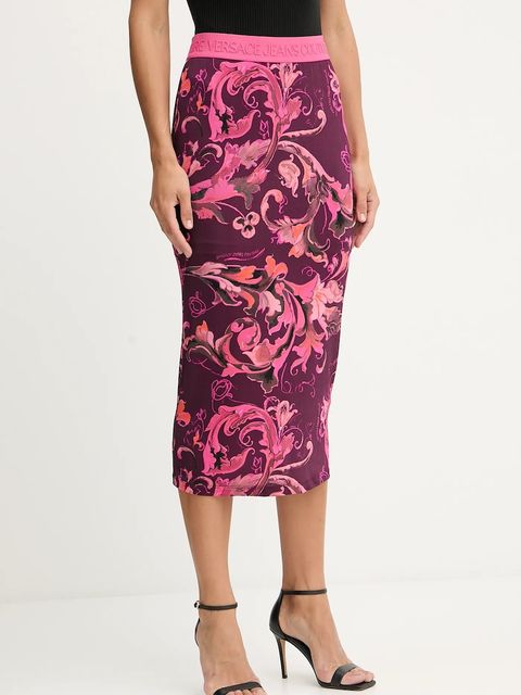 Versace Jeans Couture spódnica kolor fioletowy midi ołówkowa 79HAE806 JS500 - zdjęcie produktu nr 1