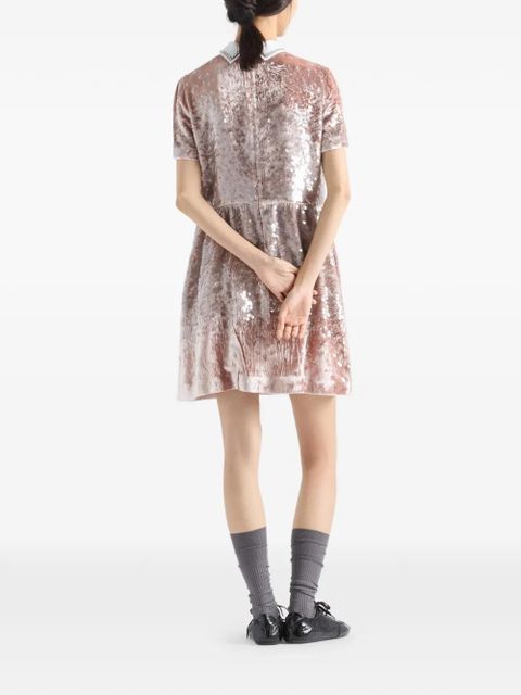 Prada sequined velvet mini-dress - Pink