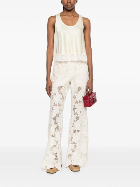 SANDRO sleeveless lace-detail top - Yellow - zdjęcie produktu nr 2