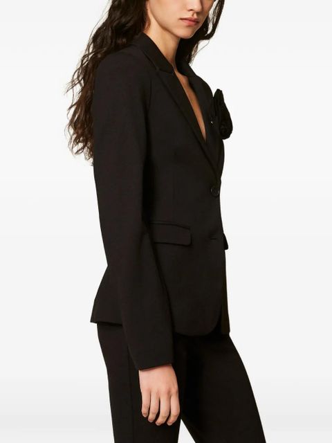 TWINSET floral-brooch blazer - Black