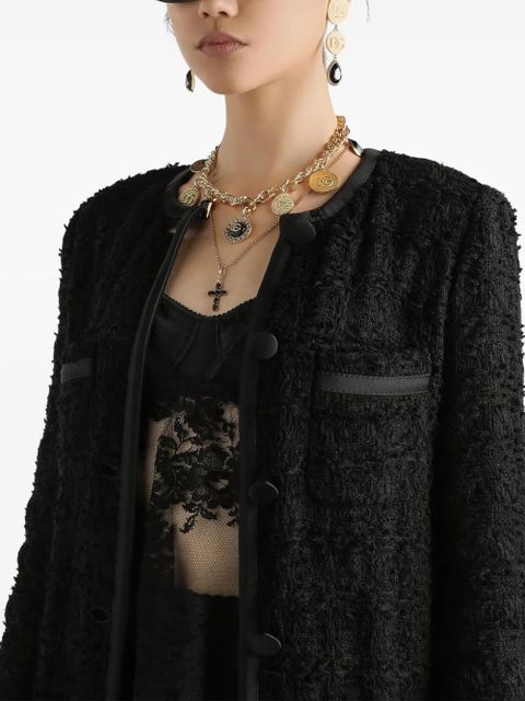 Dolce & Gabbana textured button-up jacket - Black