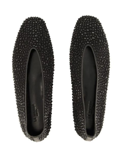 Le Monde Beryl Luna crystal-embellished ballet flats - Black