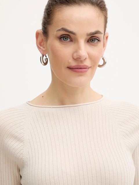 MAX&Co. sweter wełniany damski kolor beżowy lekki 2526366134200