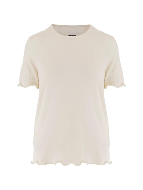 Jil Sander scalloped-trims T-shirt - Neutrals - zdjęcie produktu nr 1