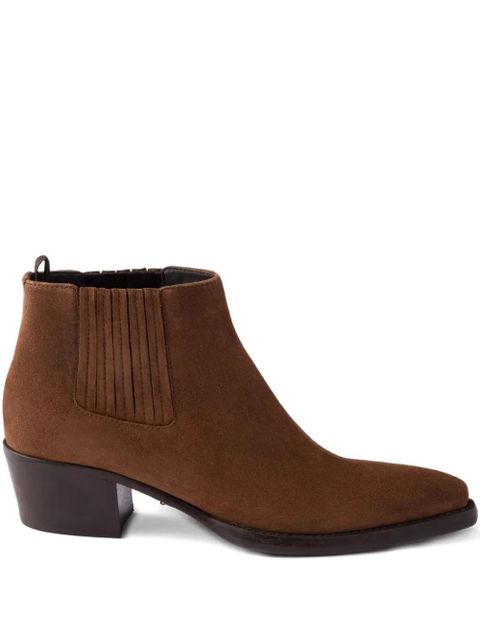 Prada elastic-gusset pointed-toe boots - Brown - zdjęcie produktu nr 1
