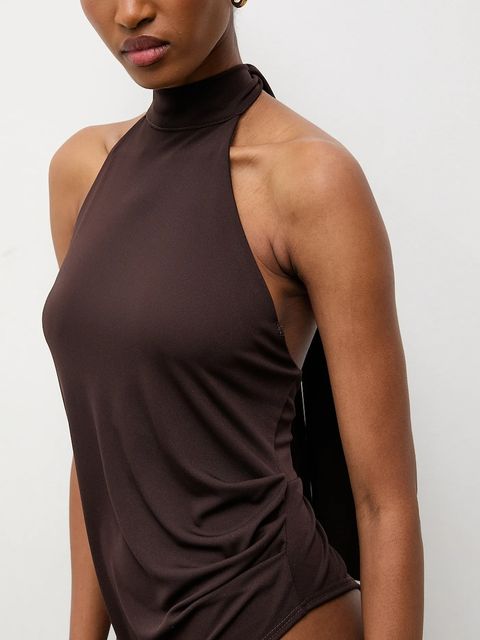 Answear.LAB body damska kolor brązowy gładka