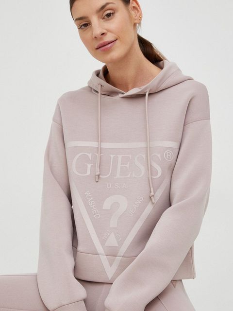 Guess bluza NEW ALISA damska kolor różowy z kapturem V2YQ08 K7UW2 - zdjęcie produktu nr 1