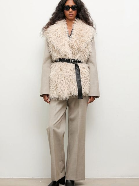 Answear.LAB bezrękawnik kolor beżowy przejściowy