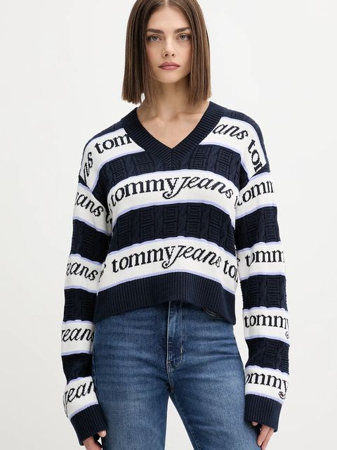Tommy Jeans sweter bawełniany damski kolor granatowy DW0DW21682 - zdjęcie produktu nr 1