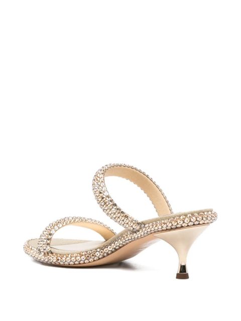Casadei Sirio crystal-embellished kitten-heel sandals - Gold