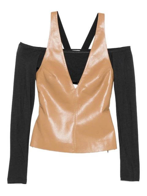 Nanushka Ferr halterneck leather top - Neutrals - zdjęcie produktu nr 1