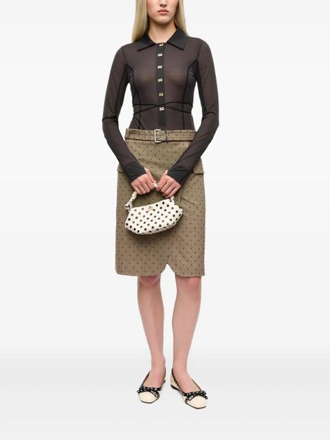 GANNI semi-sheer top - Grey