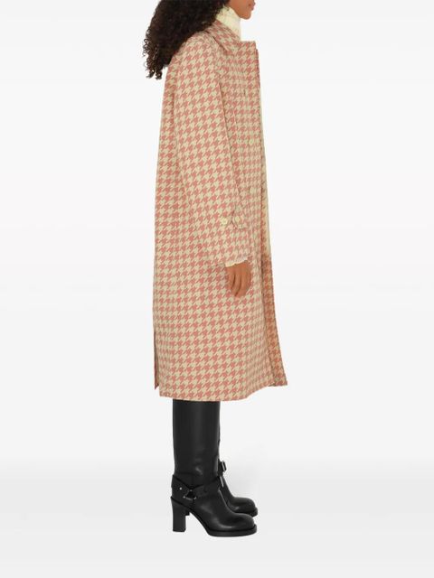 Burberry check-pattern long coat - Pink