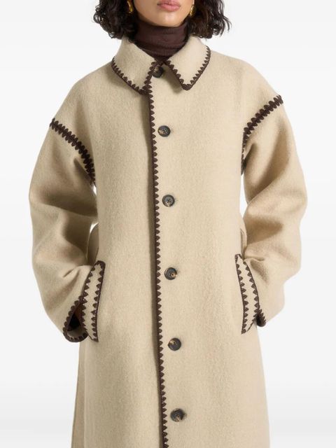 Manière De Voir Elora whipstitch belted coat - Neutrals