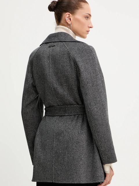 Armani Exchange płaszcz z dodatkiem wełny kolor szary XW000692 AF16201