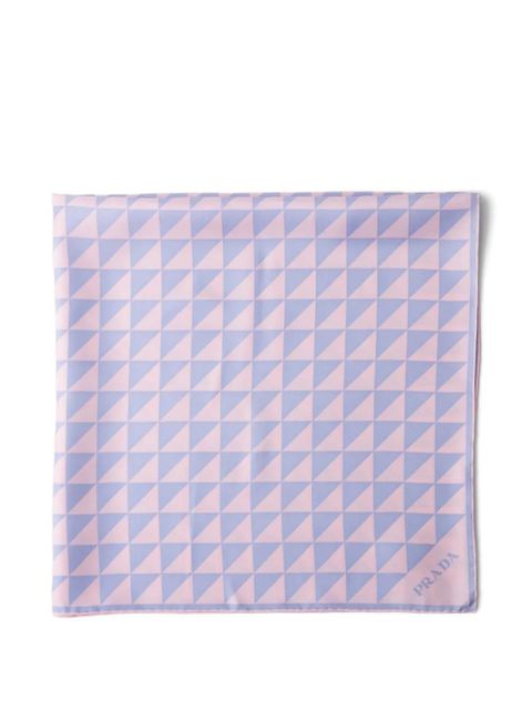 Prada printed silk twill scarf 90x90 - Pink - zdjęcie produktu nr 2