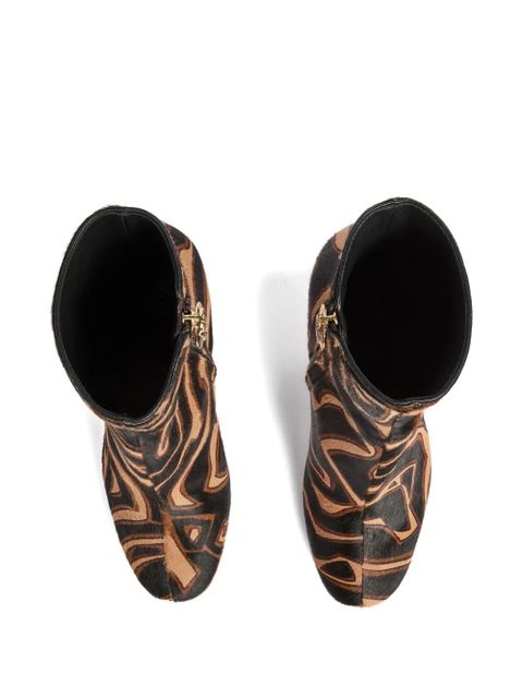 PUCCI Marmo Pattern Heeled Boots - Black