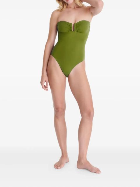 ERES Cassiopée strapless ruched swimsuit - Green