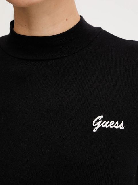 Guess longsleeve ALBA kolor czarny z półgolfem V5BP10 KCBF1