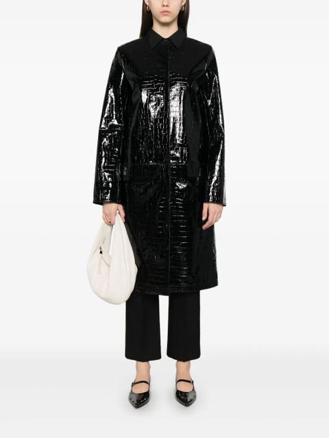 TOTEME crocodile-embossed coat - Black - zdjęcie produktu nr 2
