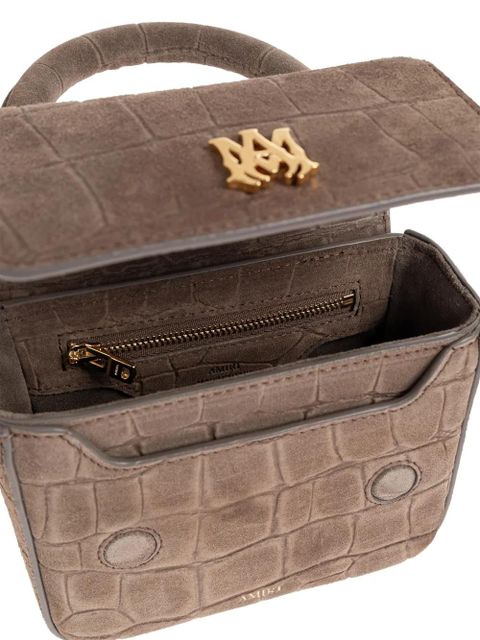 AMIRI croc-effect logo-plaque mini bag - Brown