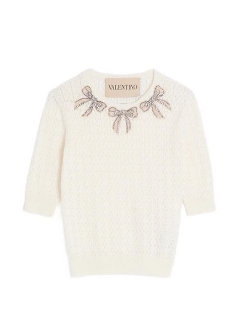 Valentino Garavani embroidered cotton top - White - zdjęcie produktu nr 1