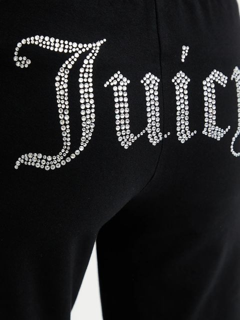 Juicy Couture spodnie dresowe JERSEY APOLLO PANT damskie kolor czarny z aplikacją JCWBJ125311
