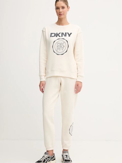 Dkny bluza damska kolor beżowy z nadrukiem DP5T1340 - zdjęcie produktu nr 2