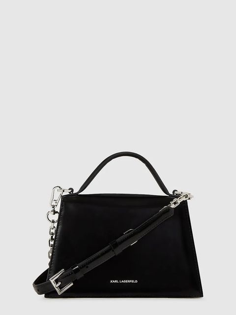 Karl Lagerfeld torebka skórzana K/SIGNATURE kolor czarny A4W30035 - zdjęcie produktu nr 2