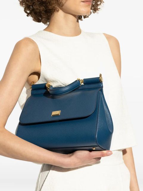 Dolce & Gabbana medium Sicily leather tote bag - Blue - zdjęcie produktu nr 2