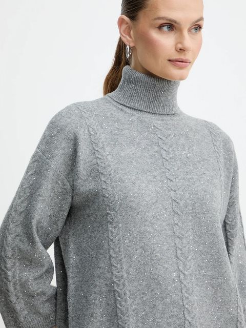 Marella sweter z dodatkiem wełny Emme by Marella damski kolor szary lekki 2525366032200