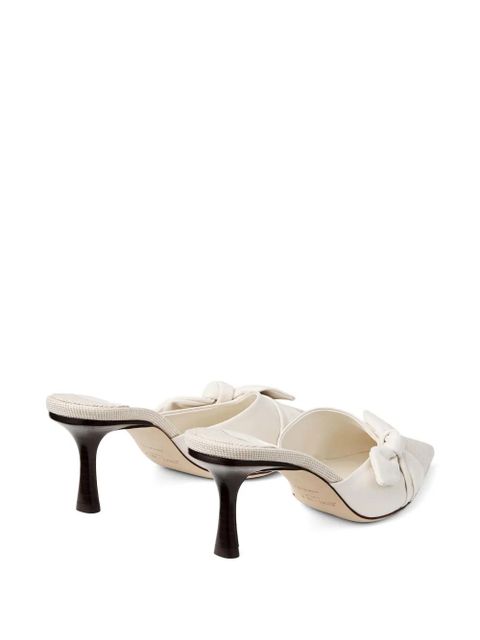Jimmy Choo bow pointed mules - White