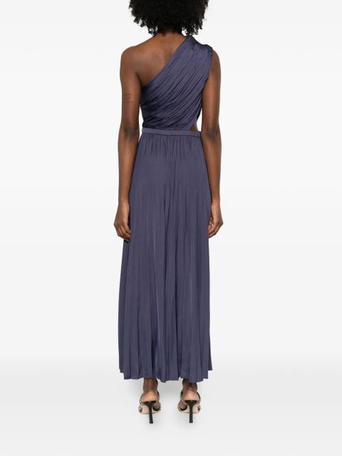 Maje one-shoulder pleated midi dress - Blue