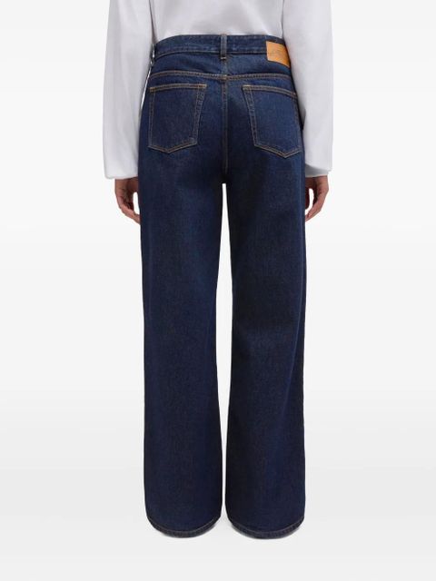 GANNI logo-patch jeans - Blue