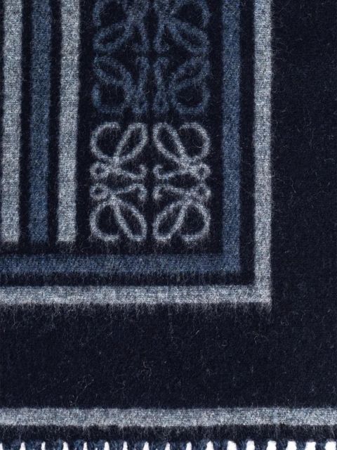 LOEWE fringed patterned scarf - Blue - zdjęcie produktu nr 2