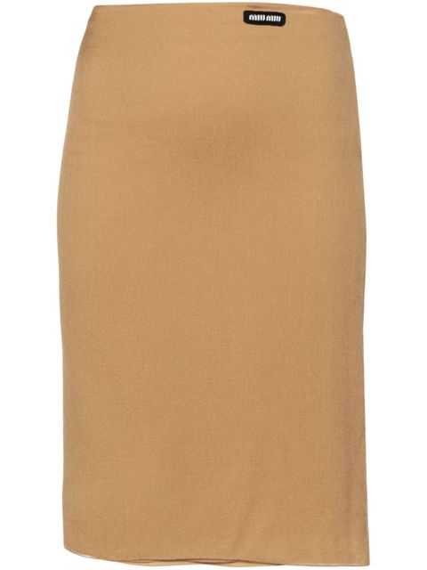 Miu Miu silk mini skirt - Neutrals - zdjęcie produktu nr 1