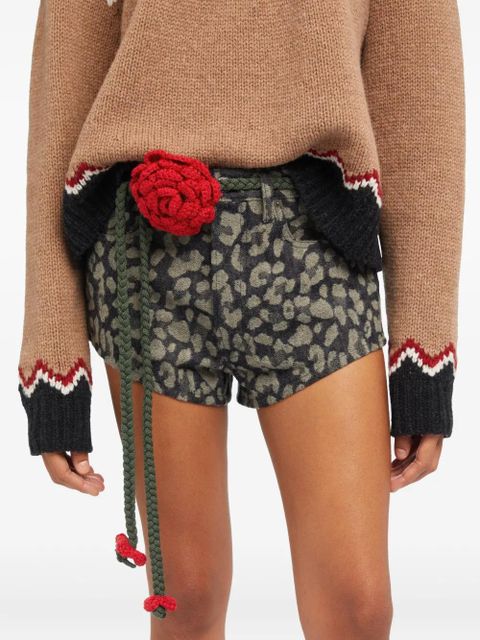 Alanui rose-crochet belt - Green - zdjęcie produktu nr 2