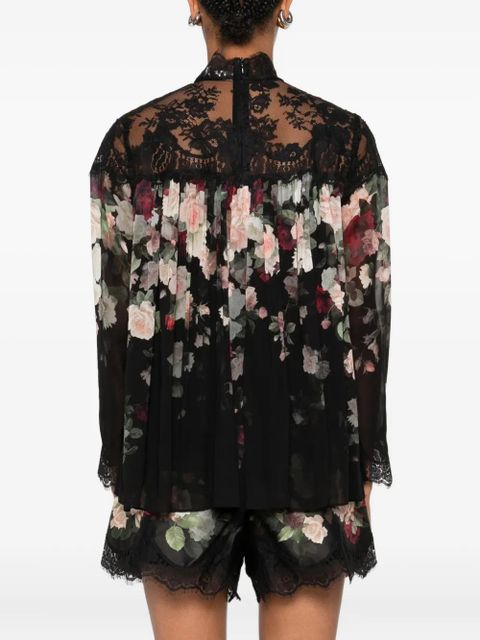ZIMMERMANN lace-trimmed floral blouse - Black