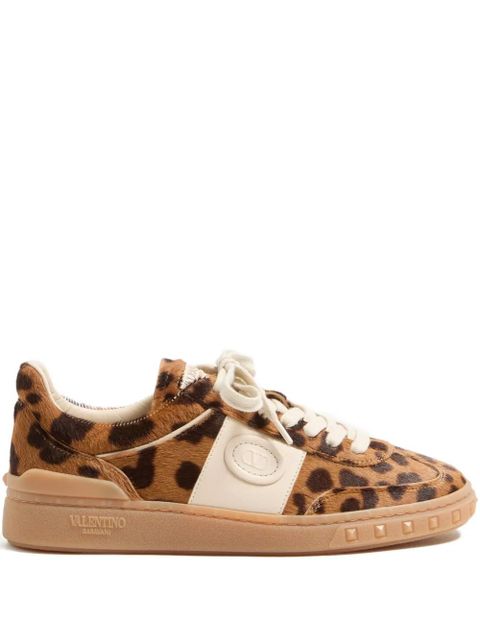 Valentino Garavani Upvillage animalier-print calfskin sneakers - Brown - zdjęcie produktu nr 1