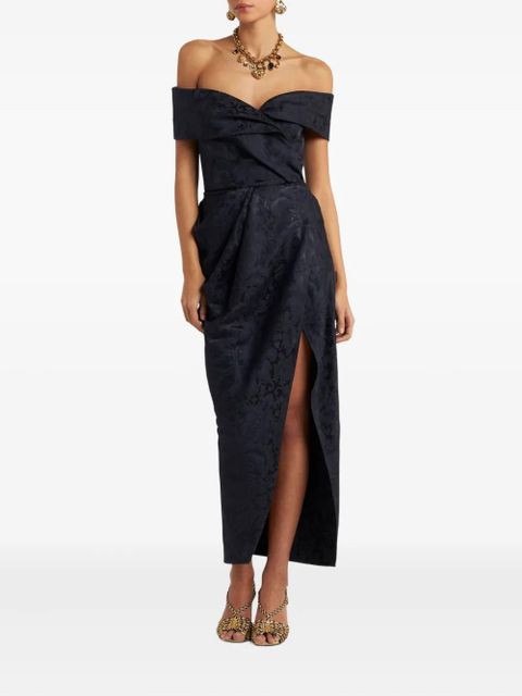 ETRO jacquard off-shoulder evening dress - Blue - zdjęcie produktu nr 2