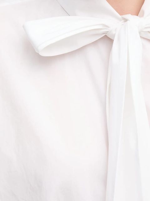 Tommy Hilfiger koszula bawełniana damska kolor biały relaxed z wiązanym dekoltem WW0WW44722