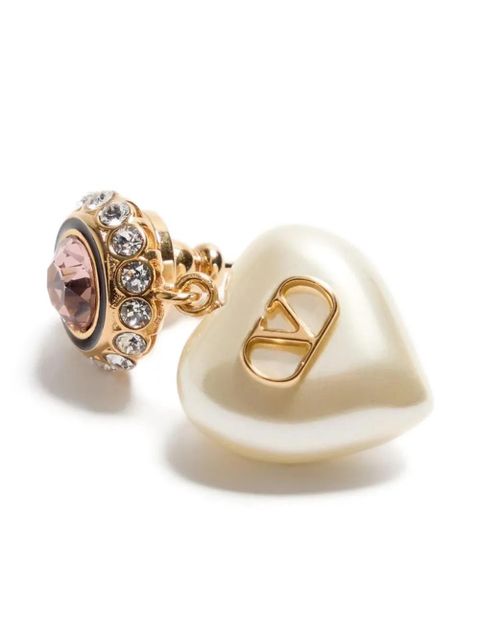 Valentino Garavani Vlogo signature heart-pendant earrings - Gold