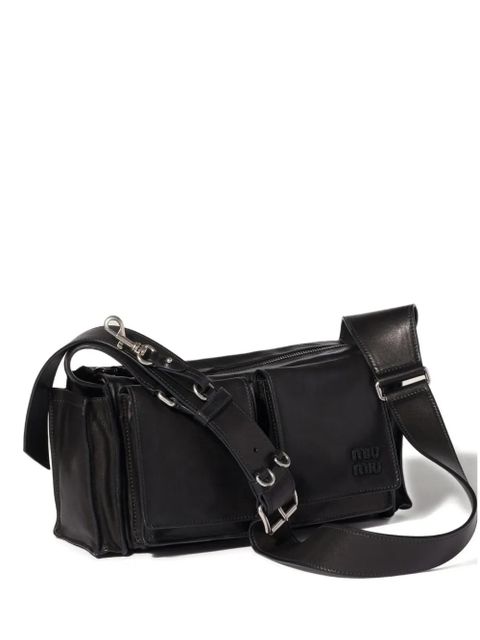 Miu Miu flap-pockets leather shoulder bag - Black - zdjęcie produktu nr 1