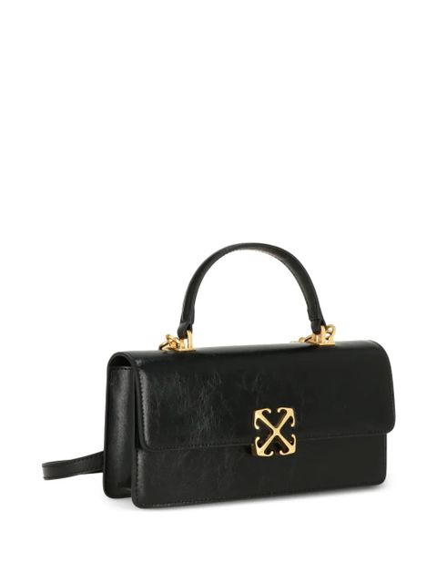 Off-White logo plaque shoulder bag - Black