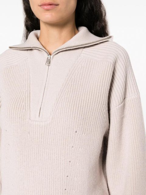MARANT ÉTOILE Benny half-zip sweater - Neutrals