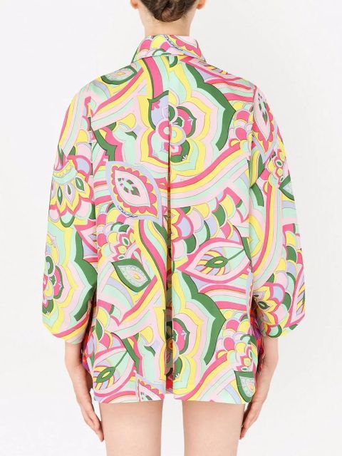 Dolce & Gabbana abstract-print silk shirt - Blue